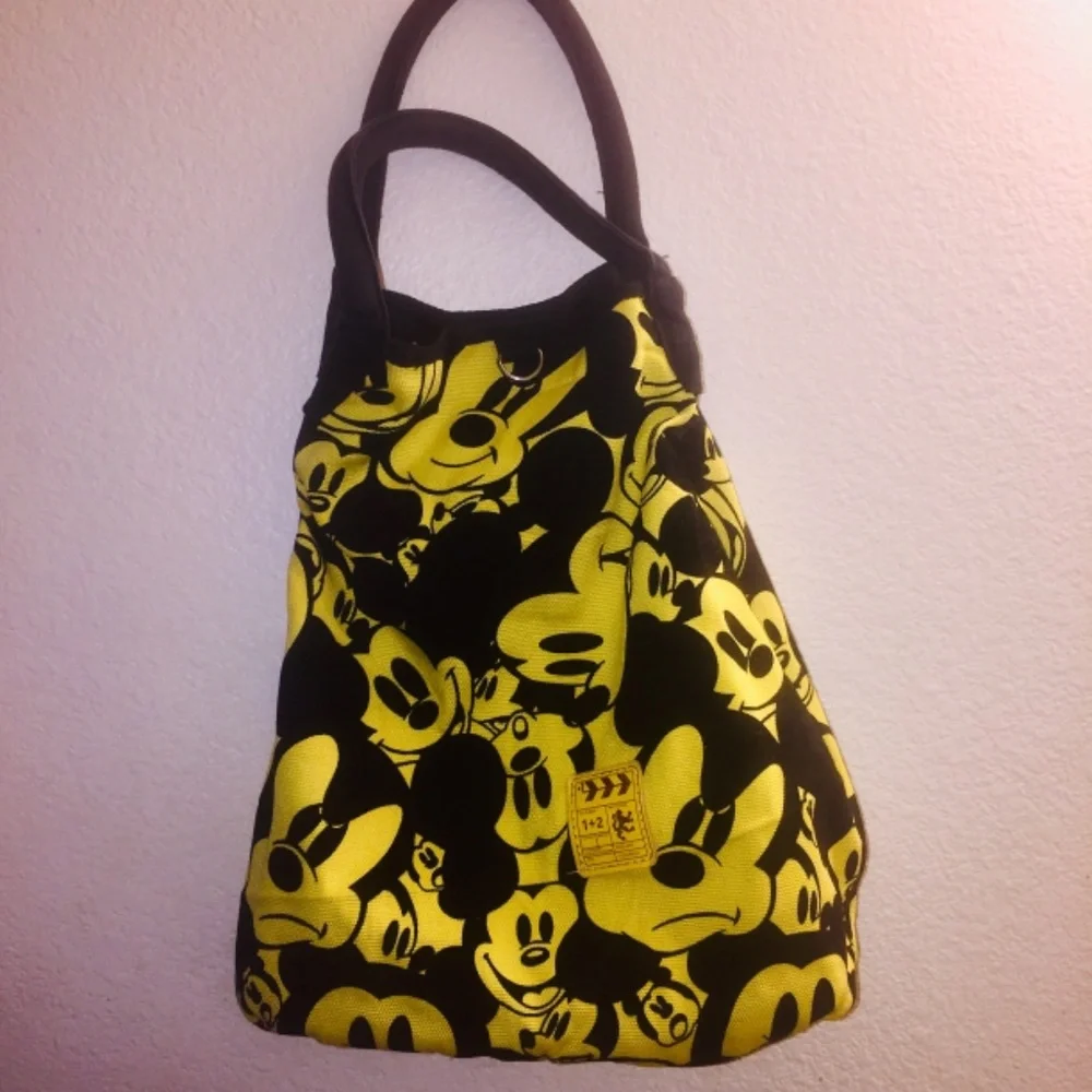 Black and Yellow Canvas Mickey Mouse Tote - Picture 2 of 3